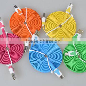 Multi-color Flat Wire Micro Usb a Data Charging Cable for Iphone photo-4