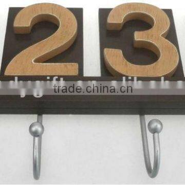 destress number theme wooden hanging hooks