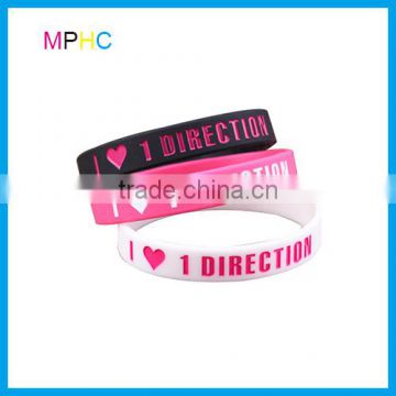 Nontoxic Customized Debossed Silicone Bracelet Wristbands