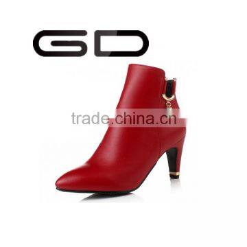 GD fashion elegant pointed toe luxury dazzling pearl decoration booties shoes for ladies