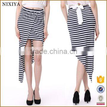 Wholesale Black and white striped skirt for girls 2016