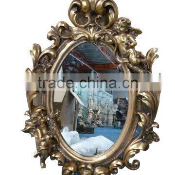 Vintage resin bathroom wall brass framed mirrors