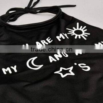 Women's New Fashion Letter Boutique Design Girls Sexy Crop Top/ photo-5