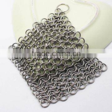316L stainless steel Finger Cast Iron Scrubber Chainmail Cleaner Custom cast iron cleaner                        
                                                Quality Choice