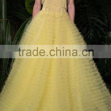 Latest Style Competitve Price Newest yellow lace prom dress