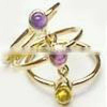 Ring With Garnet Amethyst & Citrine