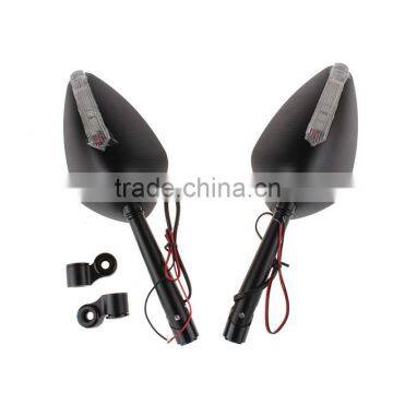 Soto racing - Aluminum CNC motorcycle rearview Side mirror with turn SIGNALS LIGHT INDICATORS