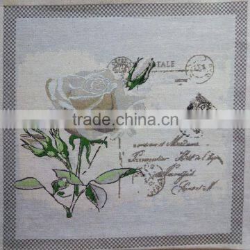 Jacquard Cushion Polycotton Cushion for Home &hotel Decoration &promotion&gift White Rose Design-37