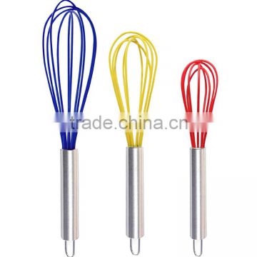 food grade silicone whisk kitchen mixer set of 3pcs