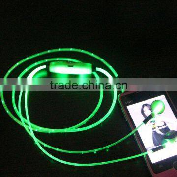 2014 newest LED Flashing Fiber Optic Earphone ,take action to enjoy the music rhythm!