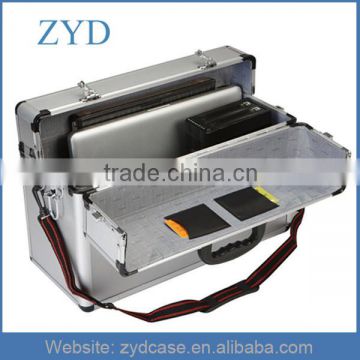 Silver Aluminum Laptop Box, Hard Tool Case With Shoulder ZYD-HZMsc011