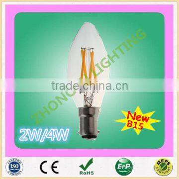 hot sales CE RoHS Dimmable candle C35 LED filament bulb with traditional shape