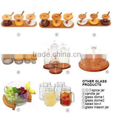 High Quality Nice Design Glass Jar Cooking Pot With Spoon