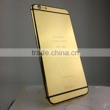 factory price 24ct gold plated for iphone 6 plus gold housing custom