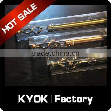 KYOK PVC packing single or double curtain rod set,modern window decorative curtain rod and finials wholesale