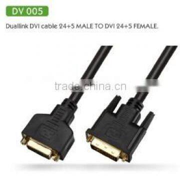 Dual link 24+5 male to 24+5 femal Optical gold and nickel plating DVI cable