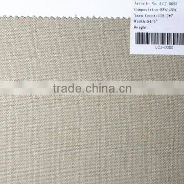 linen and cotton double weft and warp fabric