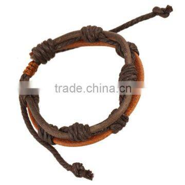 2016 Vintage Leather Bracelet Double Real Leather Bangle With Rope