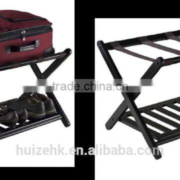 Bamboo folding luggage rack