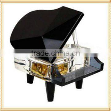 2016 Wedding Artificial K9 glass Black crystal Piano music box