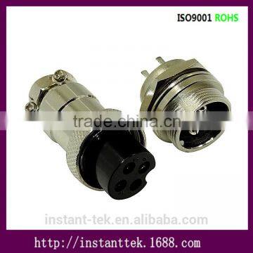 INST GX19 4pin metal srcew waterproof airplug connector