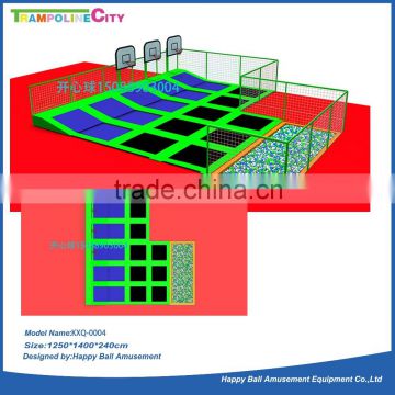 Trampoline park indoor trampoline with large size4 foam pit and basketball hoop