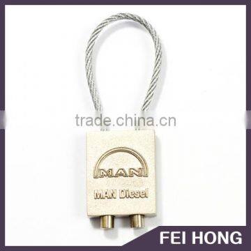 China Professional Factory OEM Custom Design Cable Lock Keychain