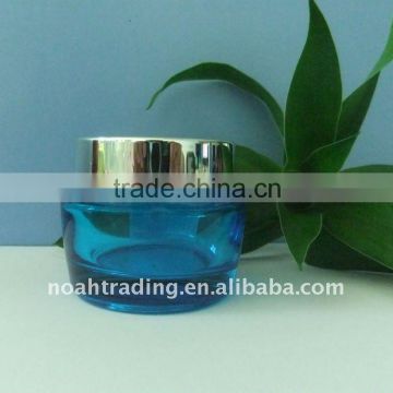 glass jar for face cream with aluminum cap