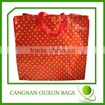 full printing large woven zippered bags