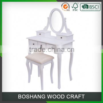 With Stool And Drawers Dressing Table