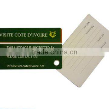 Double plastic luggage tags for airport bag hard pvc card                        
                                                                                Supplier's Choice