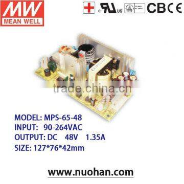 Meanwell 48v 65w industrial switching power supply for Medical Type MPS-65-48