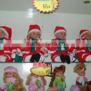 18" music reborn Christmas plastic children doll for chilrdren with hat&scarf