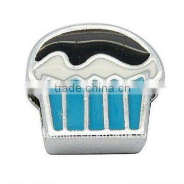 Alloy Enamel Slide Charms, Nickel, Cake, Multicolor, about 12.8x12.3x4mm, hole: 1.6x8mm(ENAM-Q203-1)