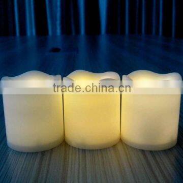 cheap and beautiful Small wave top Shaped plastic LED votive tealight