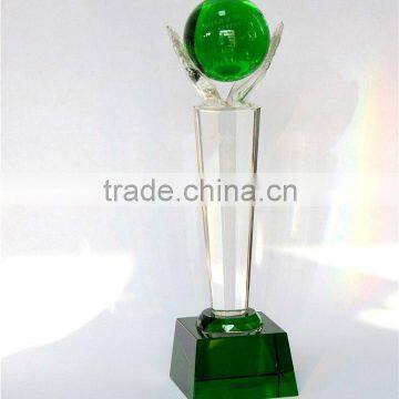 New arrival popular green ball crystal trophy medal made in China(JB-0025)