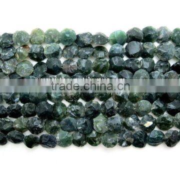 Moss Agate Hand Knapped Coin Nuggets