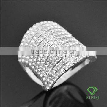 18k white gold plating lines ring