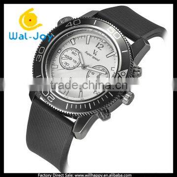 WJ-5425 Best Selling Black and White Face Trendy V6 Silicone Strap Men Sport Watch photo-3