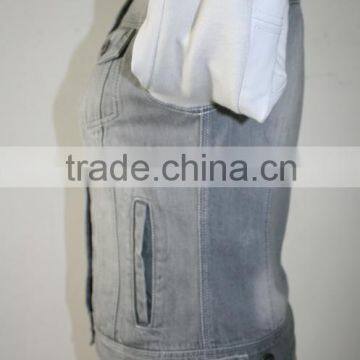 Women Jeans Jacket With White PU Jacket 2016 New photo-4