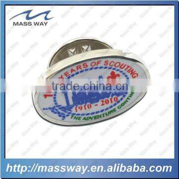 Custom Personalized Brass Matte Silver Five 5 Metal Letter Lapel Pin photo-2