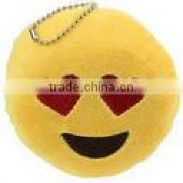 HI cheap wholesale custome emoji super soft mini plush key chain