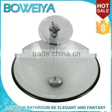 Cheap New Model Simple Design Round Corner Glass Wash Basin Price In India