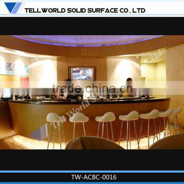 2014 modern beautiful luxury cambered artificial marble club bar counter furniture for sale