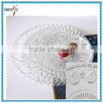 flower design microwave oven lab glass plate