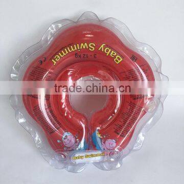 red flower adjustable inflatable infant swim neck float ring