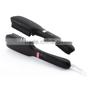 2016 New Arrival Professional Electric Hair Straightening Brush Anion Hair Straightner Brush Easy Hair Comb in Black