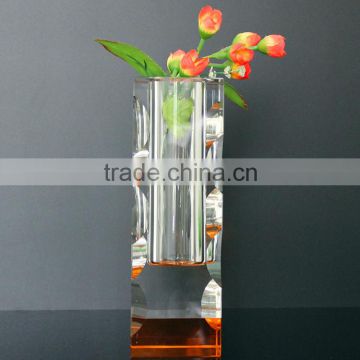 2015 beautiful transparent yellow crystal martini flower vase for decoration