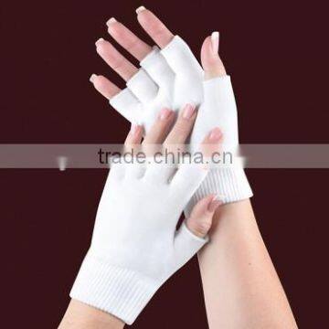 Health care Moisture Gel Fingerless Spa Gloves, Gel Cotton Fingerless Gloves