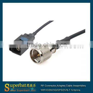 Coxial cable Fakra Jack "A" pigtail to Mini-UHF male For Motolor fakra adapter